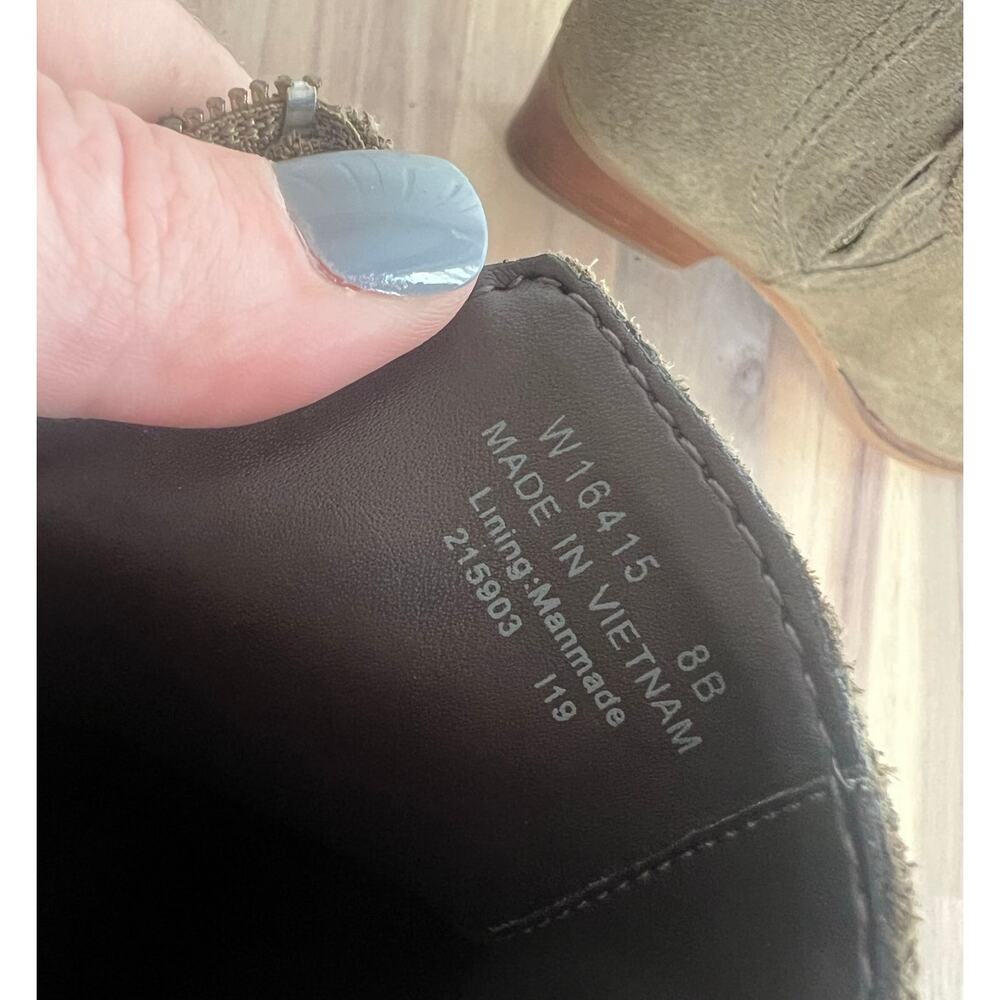 Cole Haan Hadlyn NWOT Women's Green Suede Ankle Boots Booties Side ZIp Size 8 B - Picture 7 of 7